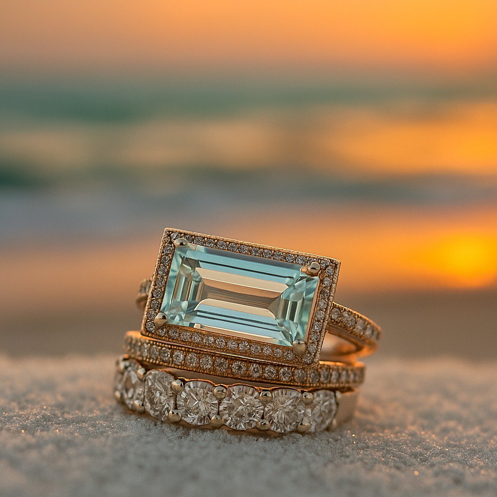 Marilys | Set di Anelli del Mare in Vetro
