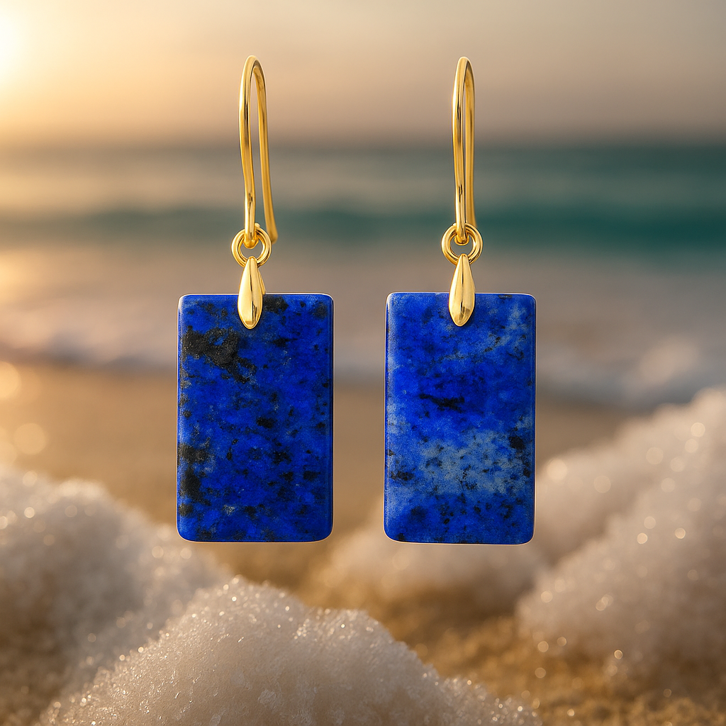 Almirea – Orecchini Blu Oceano Rettangolari
