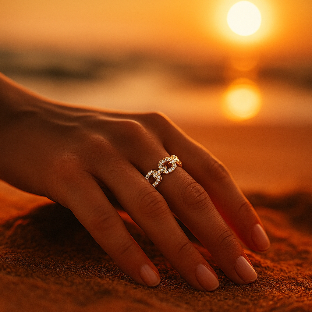Zahara | Anello Dorato con Zirconia