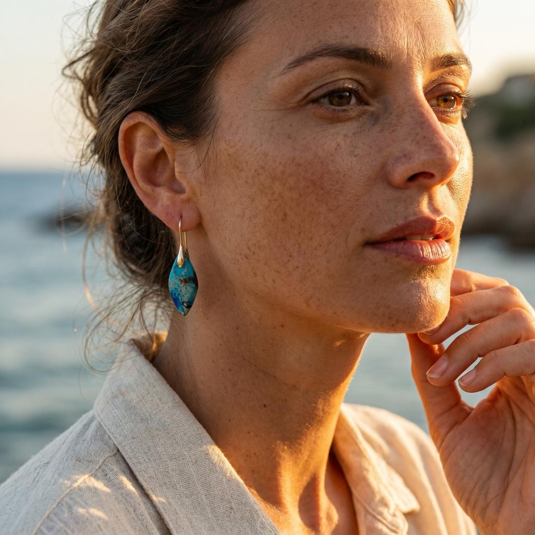 Avelina – Orecchini Blu Mare Eleganti