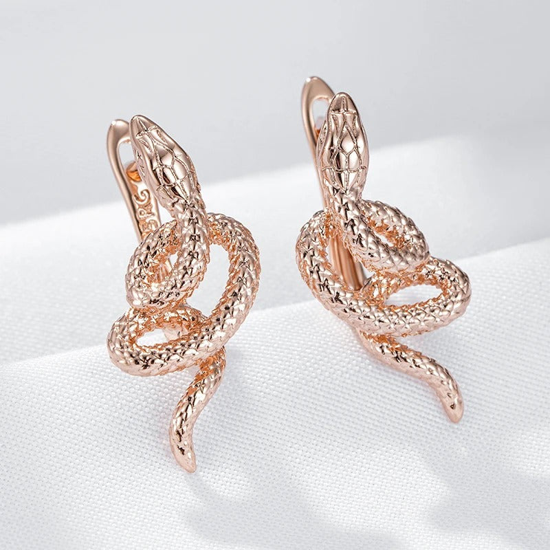 Orecchini a serpente in oro rosa 18 carati