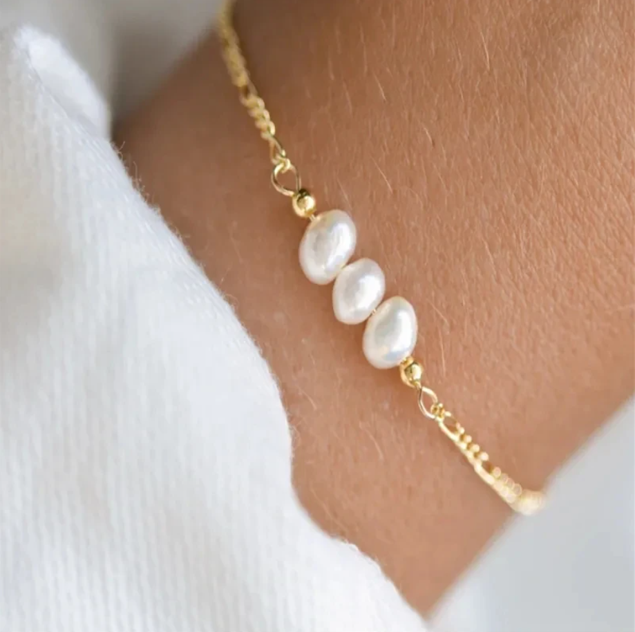 Lina | Bracciale con Tre Perle
