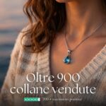 Goccia di Luce – Collana con zircone blu e finitura argentata - immagine 2