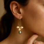 Ida - Orecchini con Foglia Dorata - immagine 2