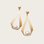 Marlis - Orecchini dorati con perla
