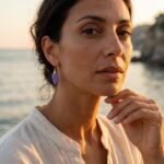 Mirelda – Orecchini Viola Perla - immagine 2