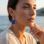 Almirea – Orecchini Blu Oceano Rettangolari - immagine 2
