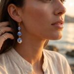 Mavi - Orecchini Pendenti Azzurro e Bianco - immagine 2