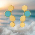 Aurora | Orecchini d’Oro con Riflessi Turchesi - immagine 2